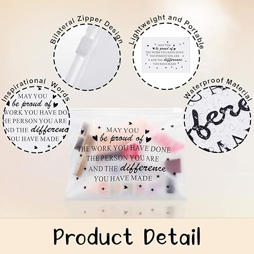 Miniatura 10 de Yaomiao 150 bolsas de maquillaje inspiradoras con texto en inglés Sometimes You Forget You're Awesome Make, bolsas de maquillaje EVA, bolsas de