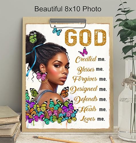 Miniatura 3 de God Wall Decor for Black women - Women's empowerment Motivational poster, spiritual Inspirational Quote - positive Quotes Wall Decor for African
