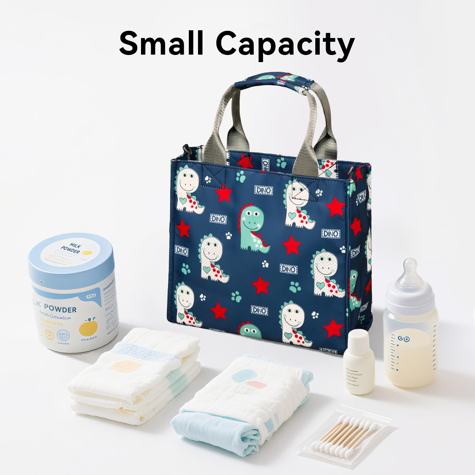 Kleine Wickeltasche, wasserdicht, Reisetasche, Mini-Wickeltasche, multifunktional, kleine Wickeltaschen, Umhängetasche (niedlicher Dinosaurier)
