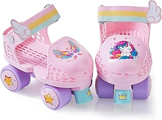 Kids Roller Skates for Girls and Boys Age 2-4 Years Old,Adjustable Quad Toddler Children Beginner Roller Skates
