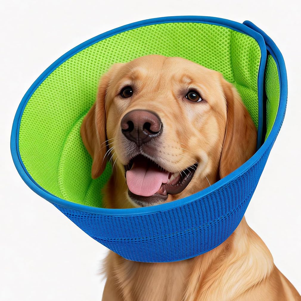Soft Dog Cone Collar for Dogs Surgery,Adjustable Neck Recovery Collar for Pets,Buster Collars for Dogs and Cats, E-Collars for Pets, Protective Head Cone for Dog Prevent Licking (L(14.9''-17.3''))