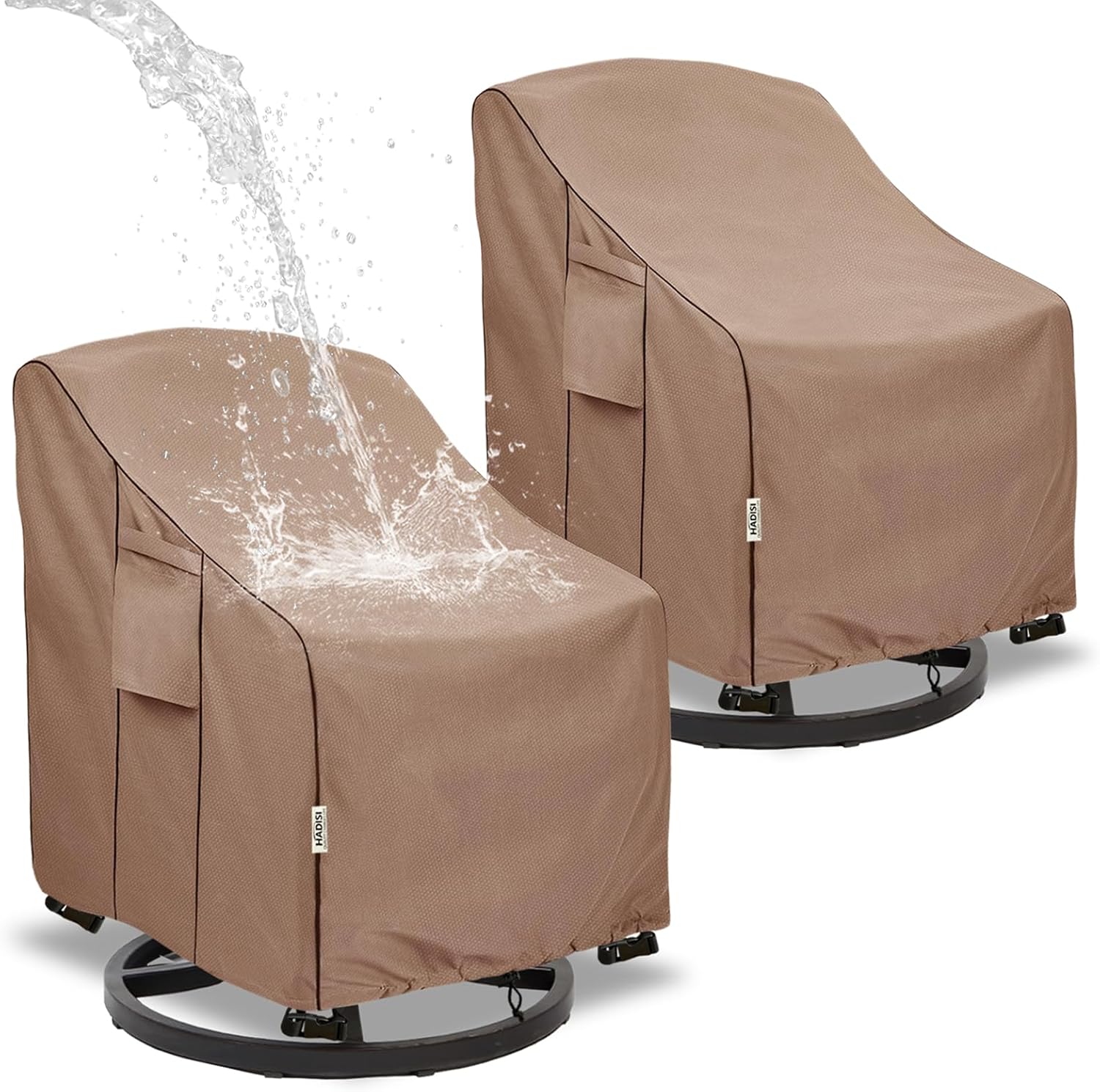 Patio Swivel Chair Covers 2 Pack,Patio Chair Covers,All-Weather Heavy Duty and Waterproof Outdoor Lawn Patio Furniture Covers(30"W x34"D x36"H-Brown)