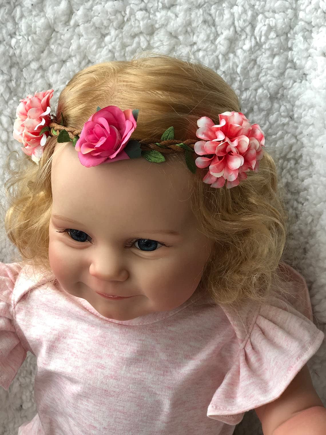 iCradle Reborn Baby Dolls Reborn Babypuppe Mädchen 20 Zoll Silikon Babypuppe mit verwurzelten blonden Haaren Realistisches Neugeborenes Kleinkind Puppenspielzeug für Kinder ab 3 Jahren