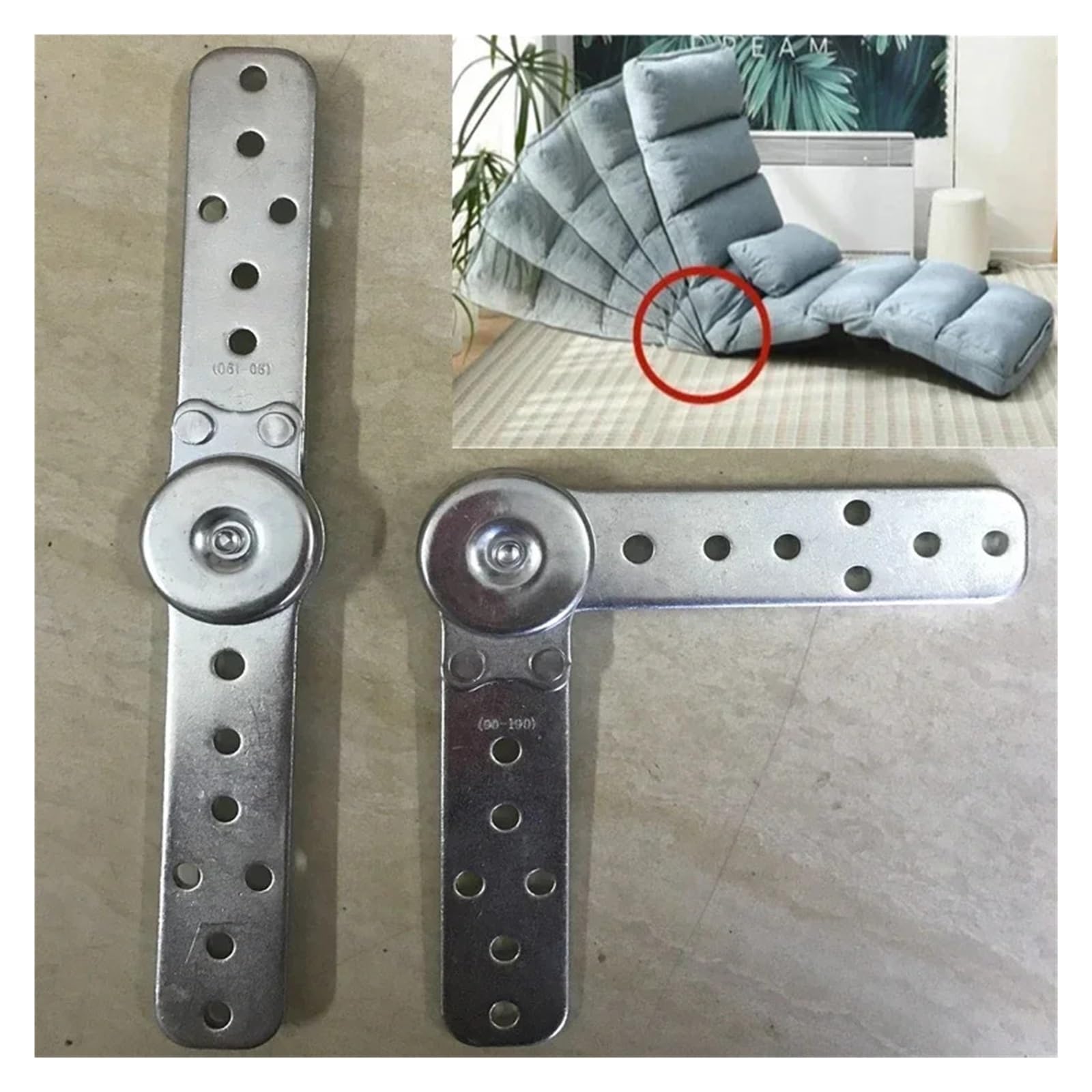 2 Stück Klappwinkelscharniere, Schwarz | Einstellbarer Verbindungsmechanismus. for Sofa, Kopfstütze & Möbel.