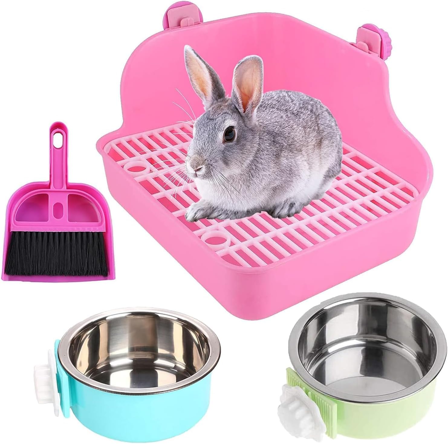 PINVNBY Rabbit Litter Box for Cage Bunny Corner Bedding Box Small Animal Litt...