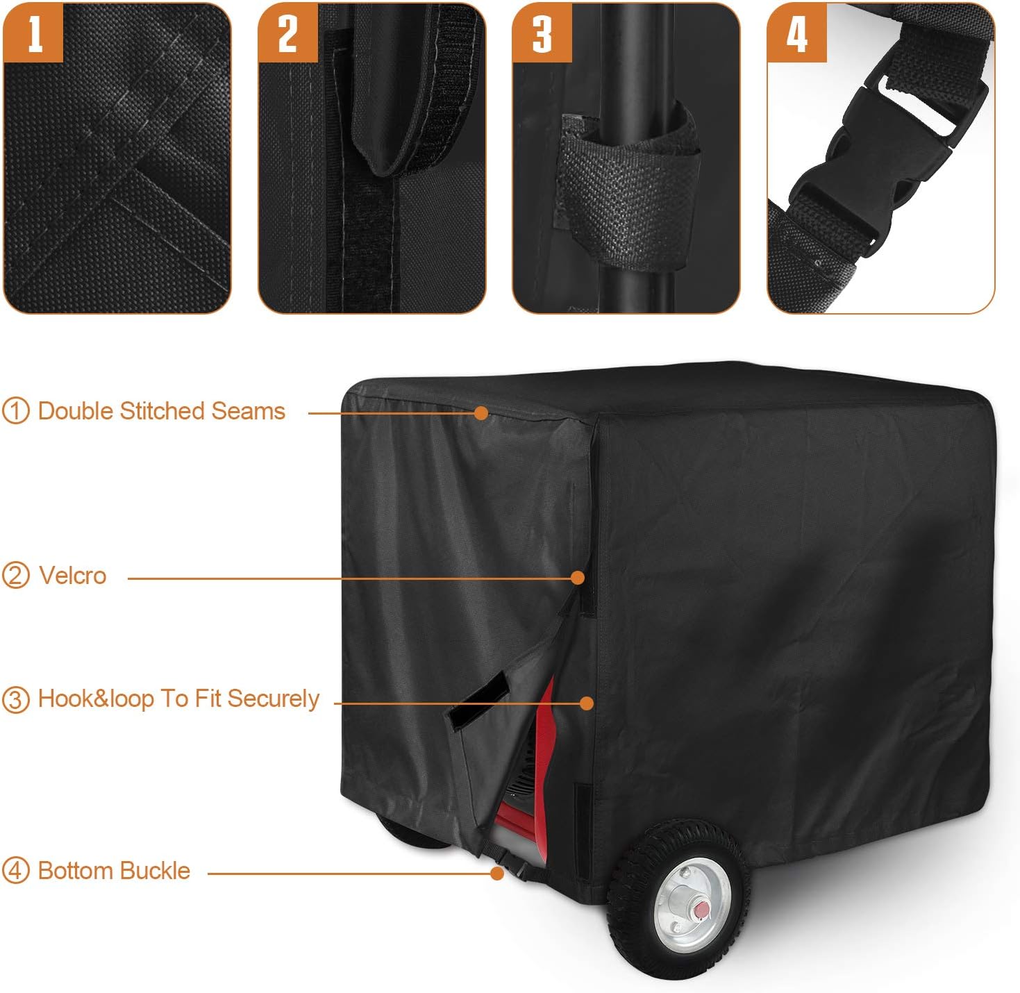 Leader Accessories Durable Universal Waterproof Generator Cover (27" Lx 25" Wx 25" H, Black)