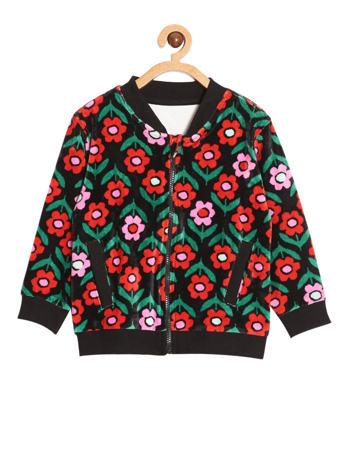 The Mom Store Winter Jackets for Kids | Cute Sweatshirt and Cool Bomber for Baby Boy and Baby Girls | Cotton | with Zippers | Bomber Jacket | Vivid Floral | 5-6Y 2