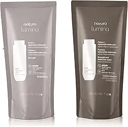 Kit Refil Lumina Shampoo e Condicionador, 300 ml, Força e Reparação Molecular para Cabelos Frágeis e Quebradiços