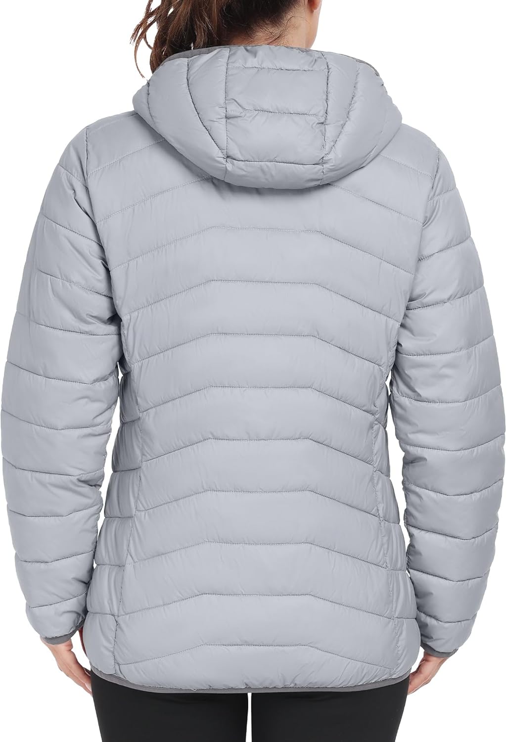 Mapamyumco Women's Packable Puffer Jacket Winter Lightweight Water-Repellent Quilted Coat with Hood and Zip Pocket - Image 2