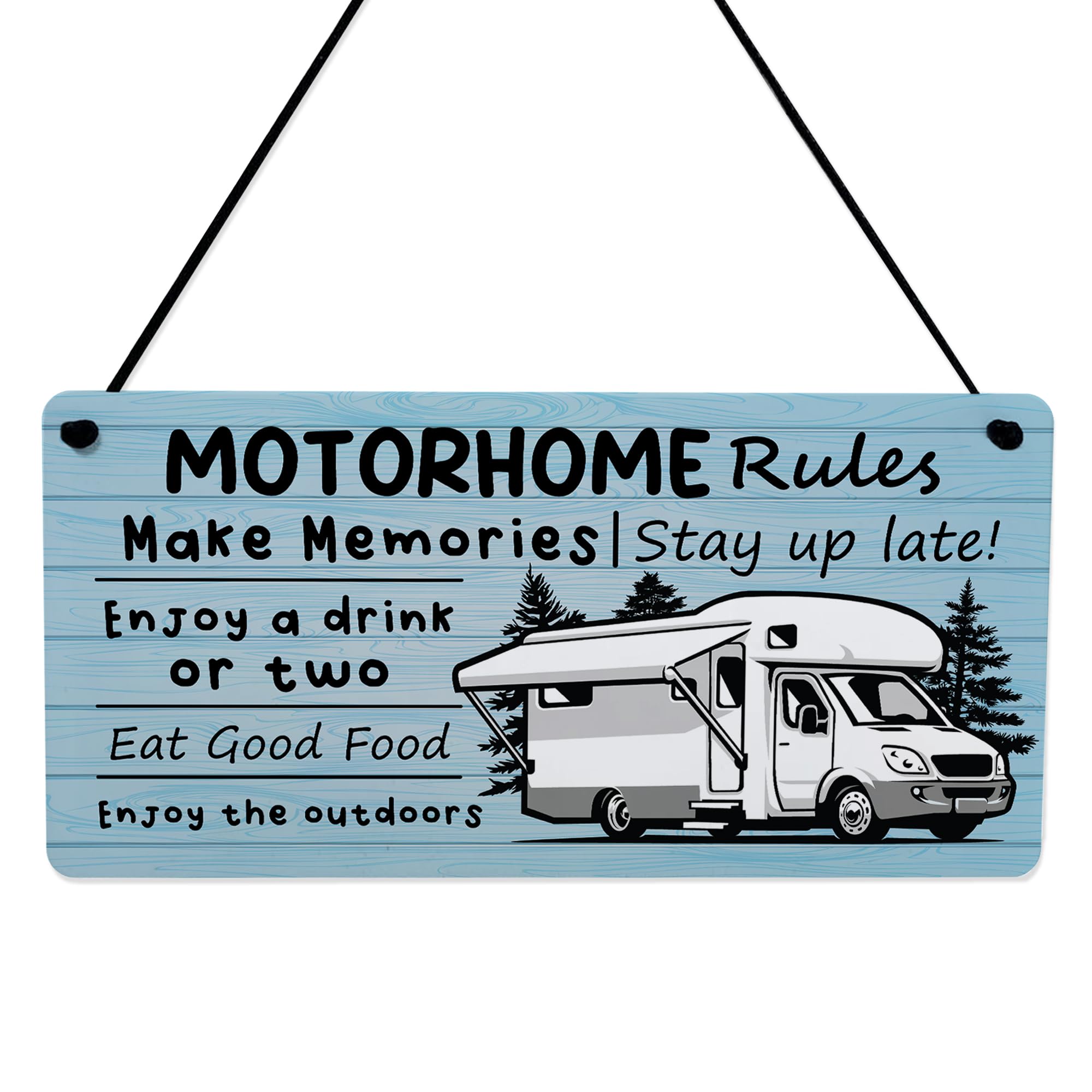 Red Ocean Motorhome Rules Sign Novelty Decor Plaque Motor home Hanging Sign Campervan Decor Caravan Door Sign Camping Gift Outdoor Motorhome Accessories
