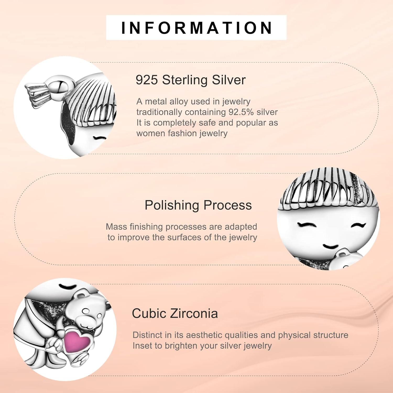 Annmors Silver Charms for Bracelets S925 Love Heart Mom Birthday Dangle for Women Bracelet & Necklace Pendant - Image 4