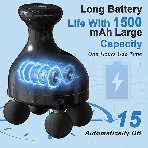 Miniatura 2 de DEITY Pistola de masaje de mano de 4 cabezas para tejido profundo, masajeador corporal eléctrico, masajeador muscular de percusión para aliviar la