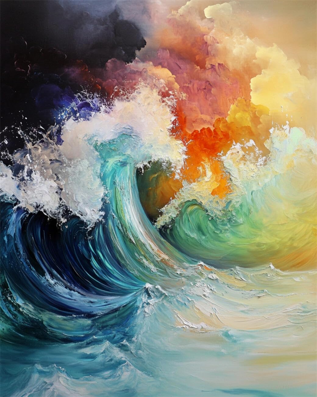 Rkflgew G Diy Bead Embroidery Kits Colorful Waves 40X50cm