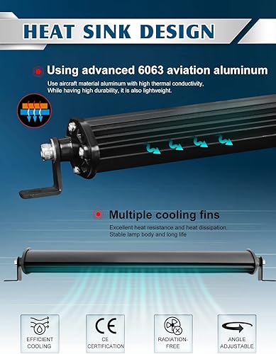 Miniatura 6 de Barra de luz LED de 20 pulgadas, haz combinado de inundación, delgada de una fila, lámpara de conducción LED, luces todoterreno, luz de trabajo LED