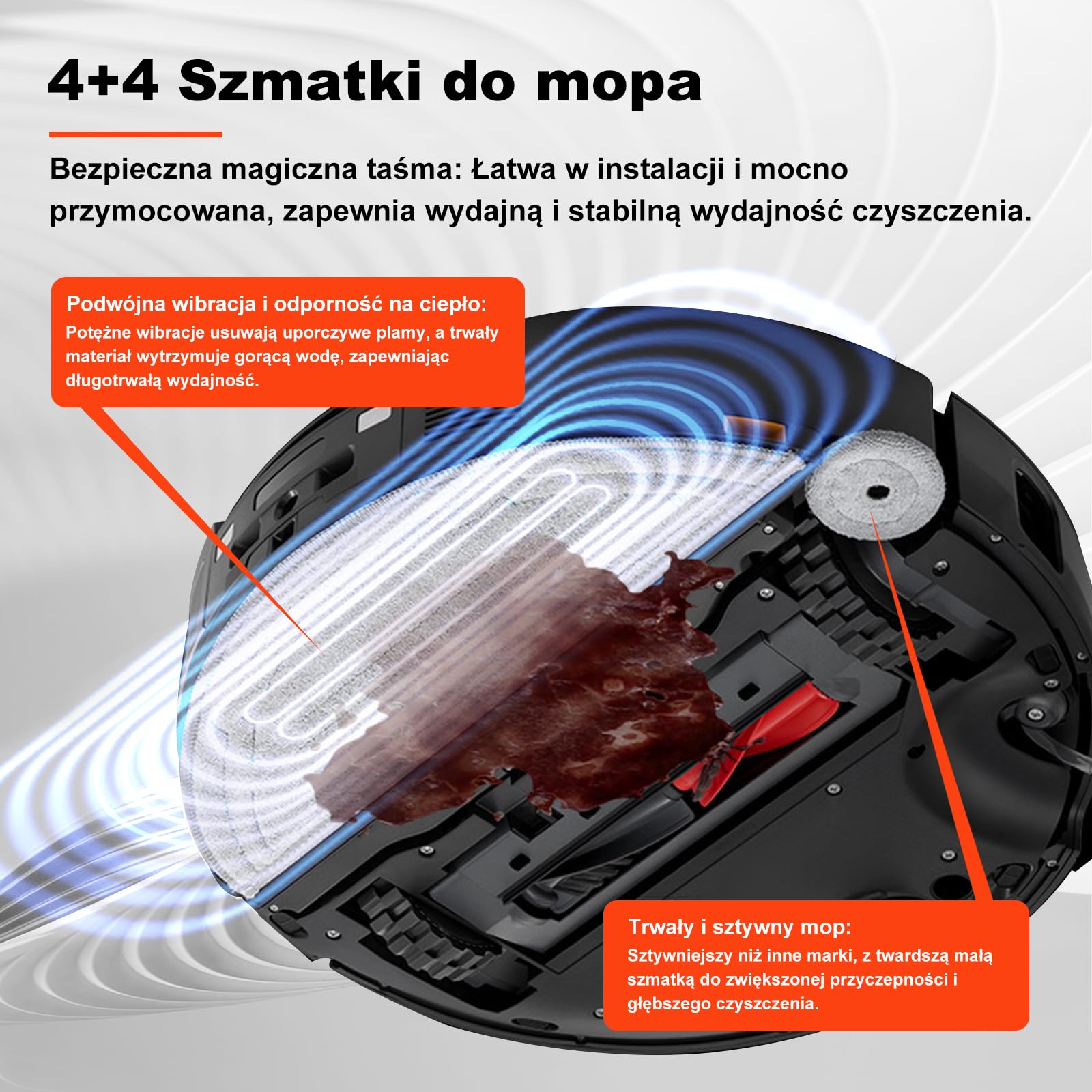 25 sztuk akcesoriów do robota odkurzającego Roborock Saros 10/G30, 2 główne szczotki, 4 szczotki boczne, 4 worki do kurzu, 4 filtry HEPA, 4 + 4 podkładki do wycierania z podwójną wibracją, 1