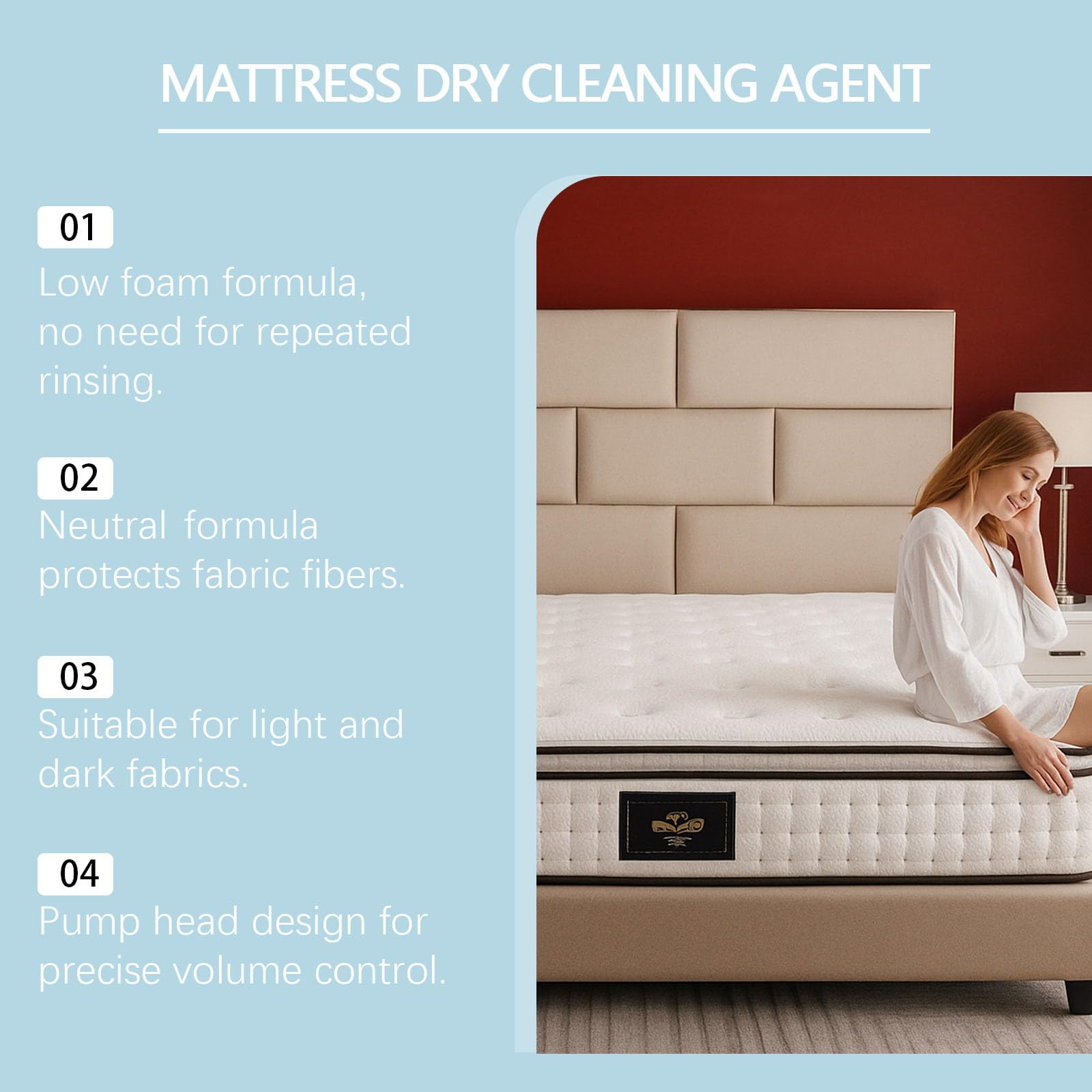 Nettoyant puissant pour matelas, détachant pour tapis, détachant pour matelas, nettoyant pour sièges auto, détachant pour vêtements, mousse sans gommage pour lits, canapés et fauteuils (1)