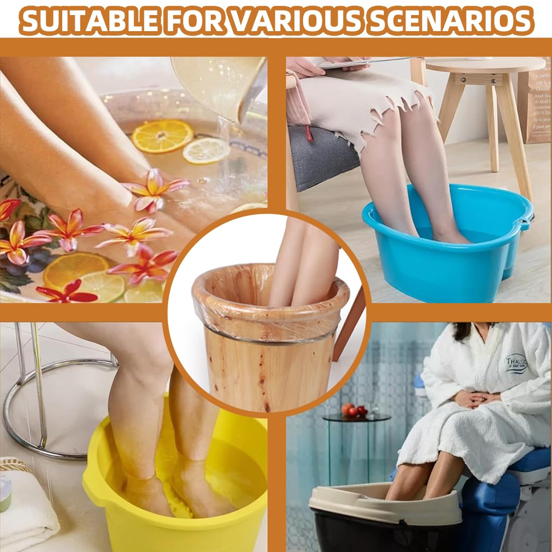 80 Pz Fodere per Pedicure Portatili Monouso – Adattabili a Pediluvi Spa, Compatibili con Pediluvi Singoli, Doppi e Secchi