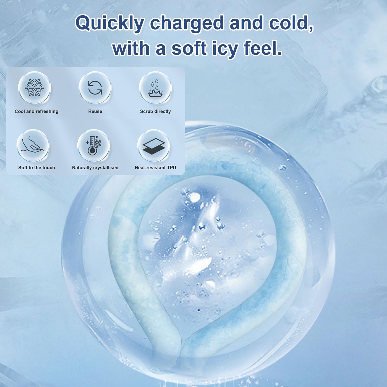 Tubo di Raffreddamento del Collo,Tubo di Ghiaccio del Collo Fisico 18°C Dispositivo di Raffreddamento, Reusable Cooling Ring, Raffreddatore Veloce