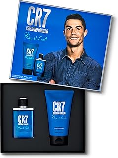CRISTIANO RONALDO CR7 Play It Cool, 2 pc - Fresh Aromatic Body Wash for Men - Fougere Fragrance - Perfumed Shower Gel and EDT Gift Set for Men