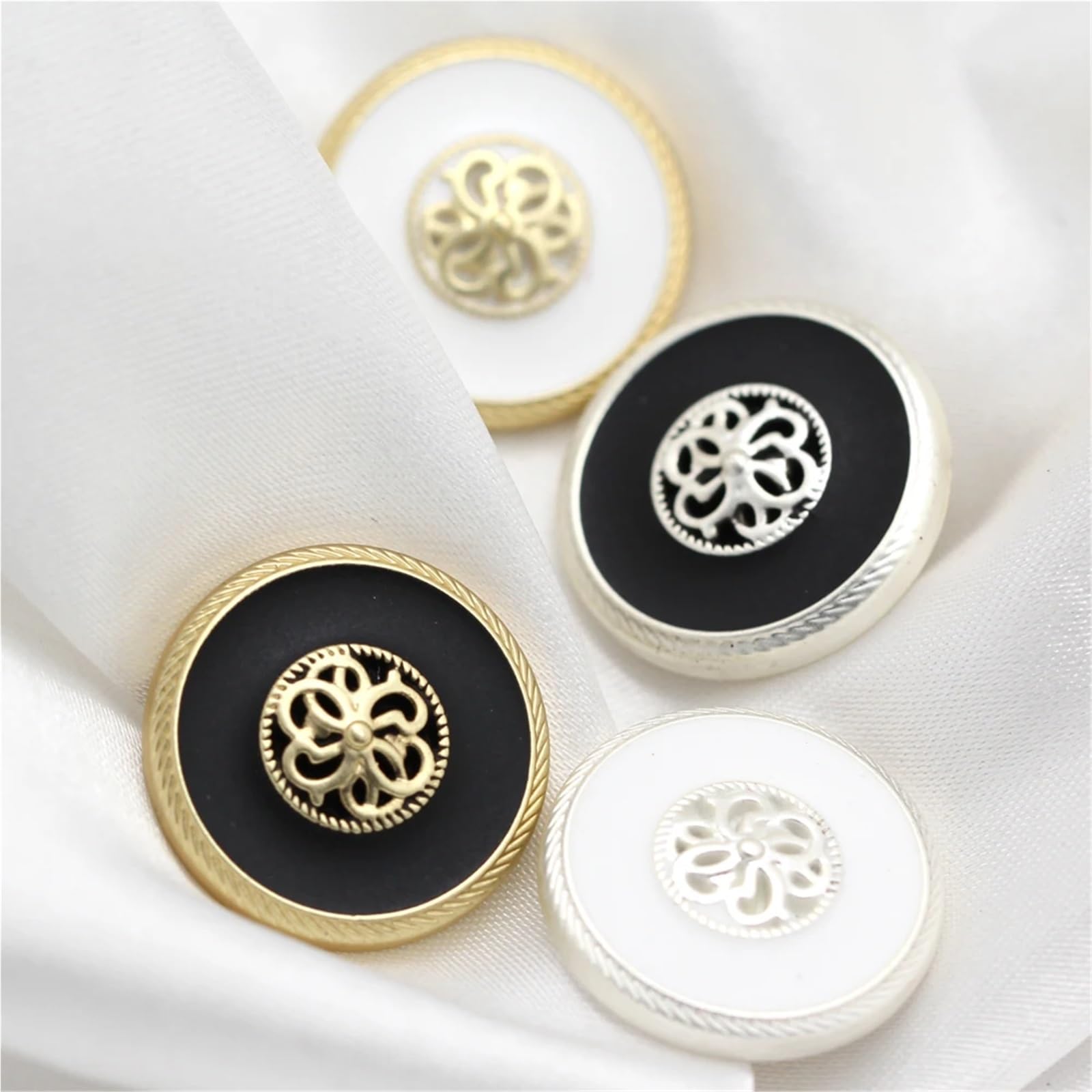Bottoni vintage in metallo dorato, 30 pezzi, 18/20/23 mm, per giacche, cappotti, accessori da cucito