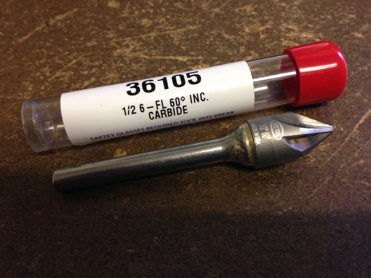 1/2" 60 Degree 6 Flute Carbide Countersink