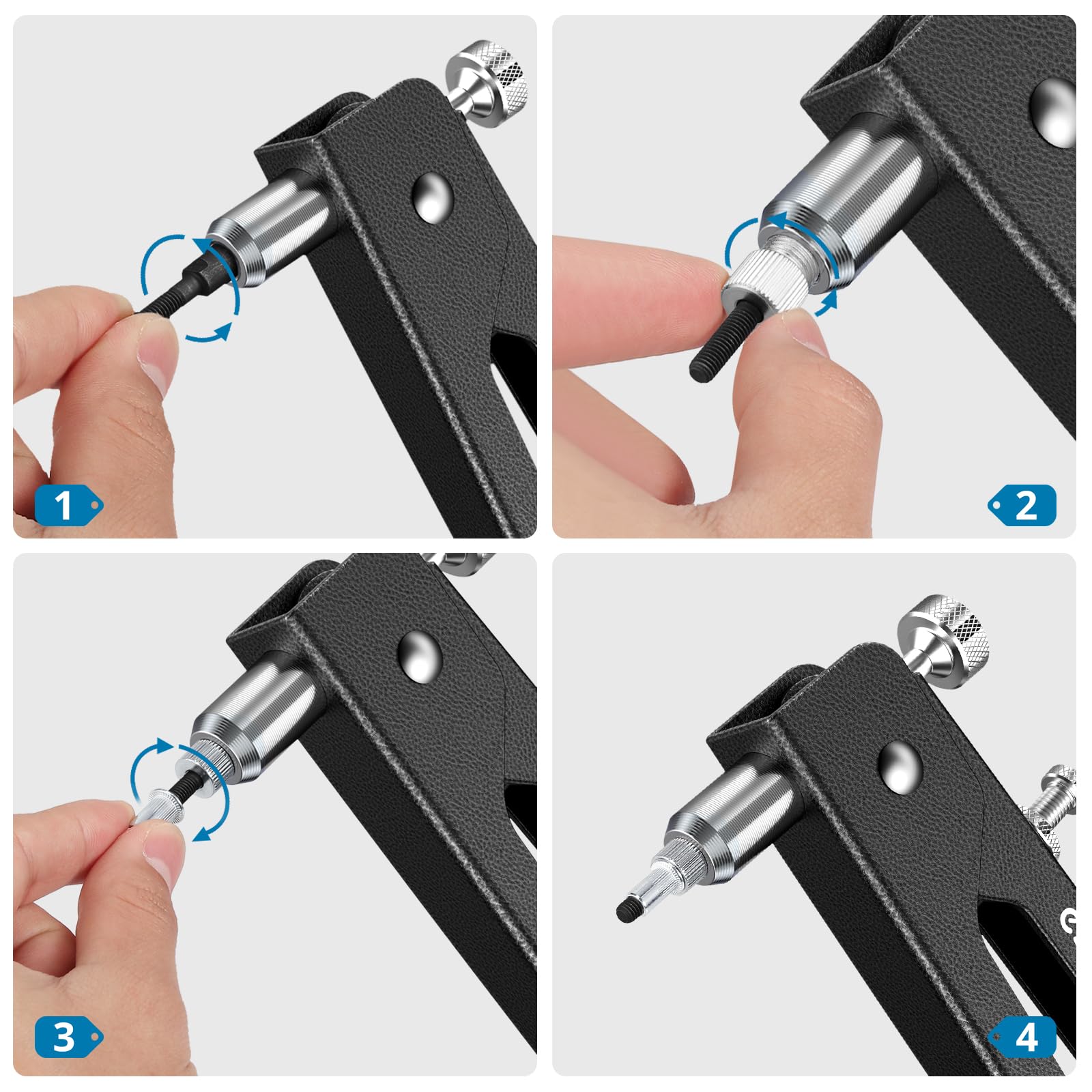 AUTOUTLET Kit de 8"Pistolet à Rivets (Noir)