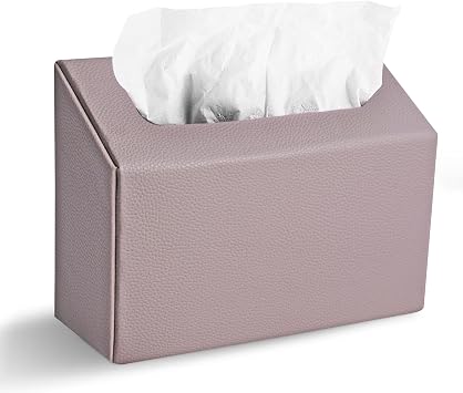 Hand Towels Box Cover,PU Leather Tissue Box Cover Holder Compatible with Kleenex Disposable Paper Hand Towels Suitable for Dining,Kitchen,Bathroom1-Lychee Light Brown