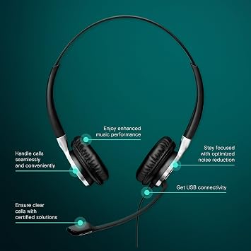 EPOS Impact SC 665 USB - Professional Double-Sided Headset with 3.5mm Jack and Detachable USB Cable, Microsoft Teams Certified