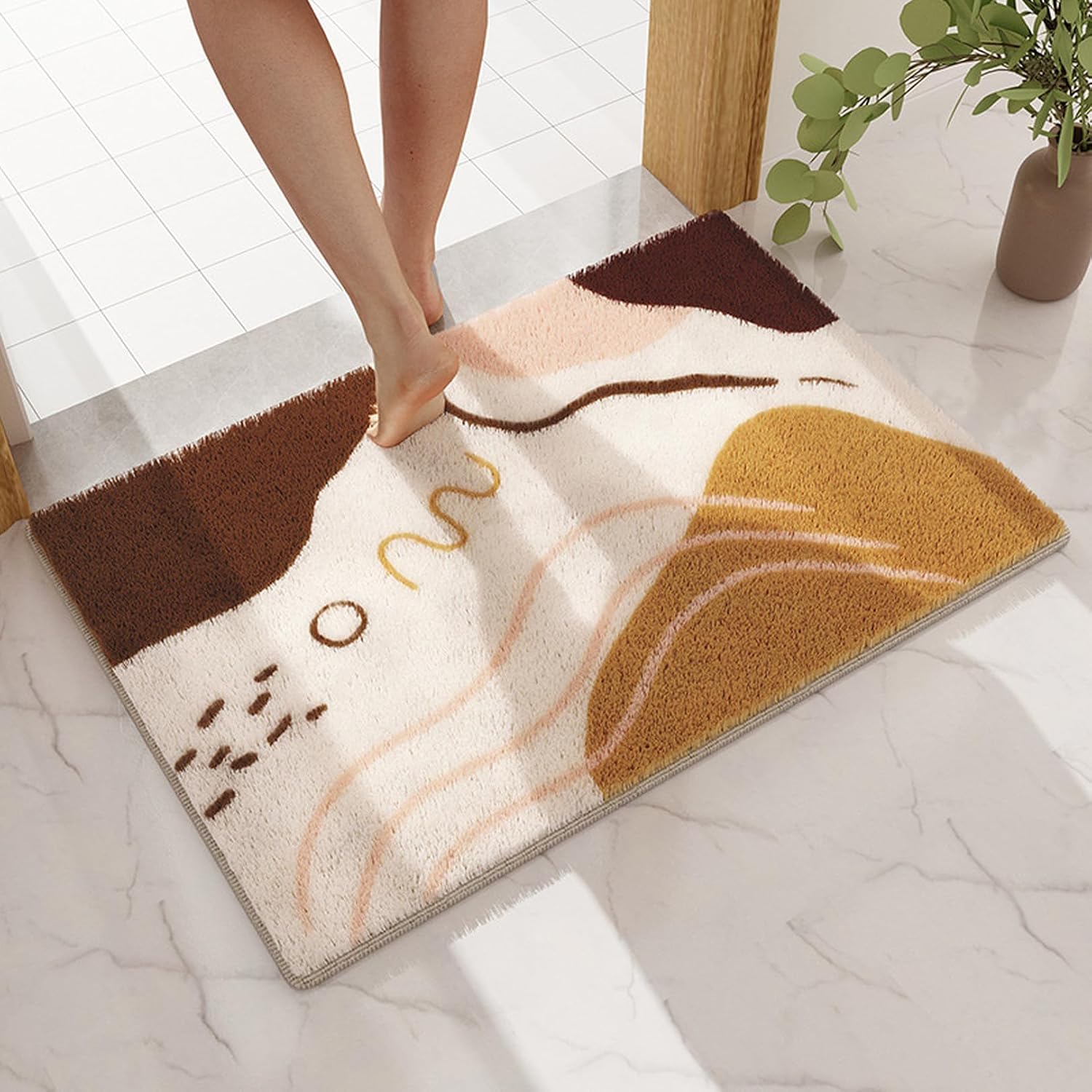 [NHYGDY] マイクロファイバー バスマット カラー 吸水 速乾 風呂マット 抗菌 60*120cm 足ふきマット バス用品 マ
