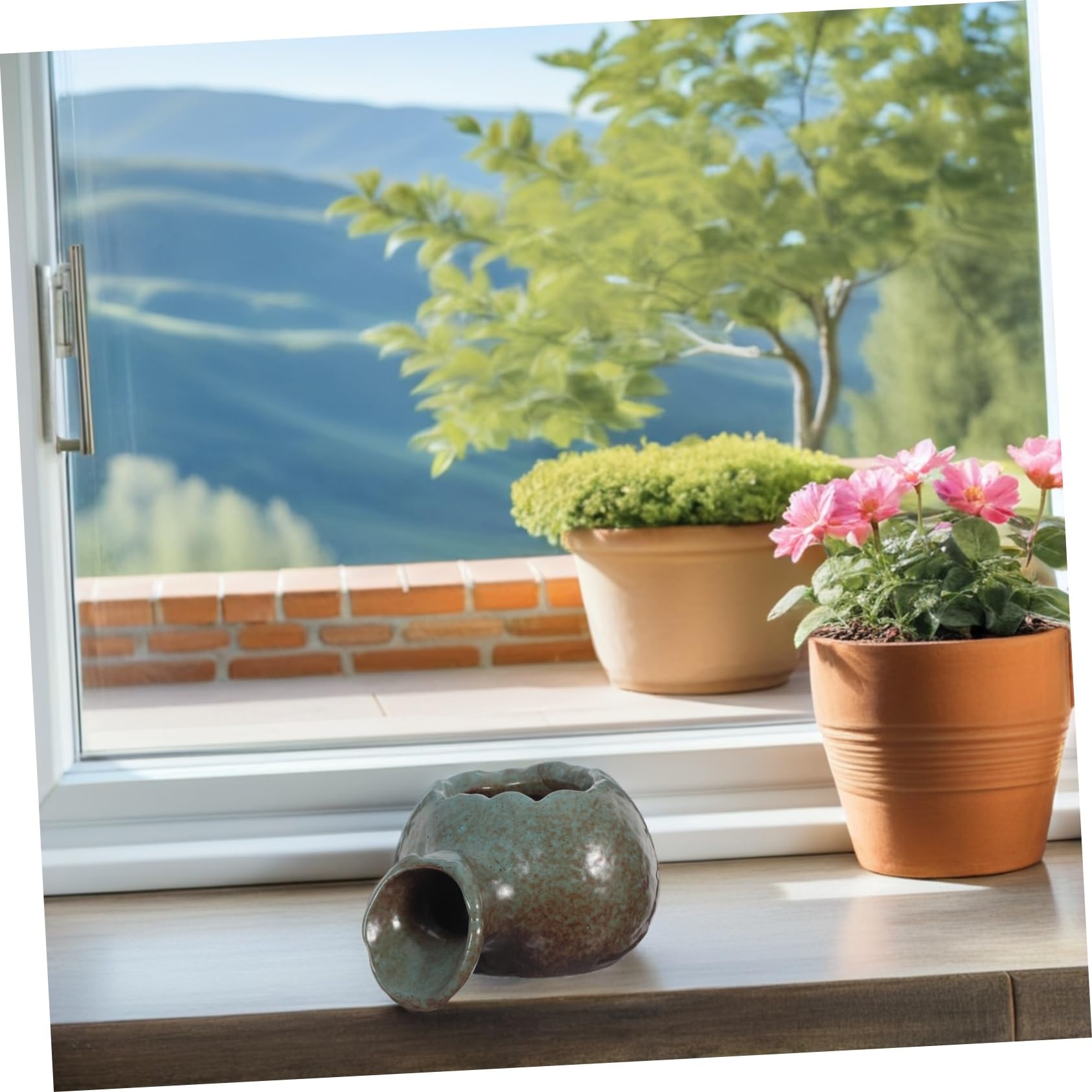 Vaso in Ceramica per Acquario Decorazione da Giardino Zen Circolazione Acqua per Vasche per Pesci Giochi d Acqua e Terrari Interni per Decorazione di Casa e Giardino