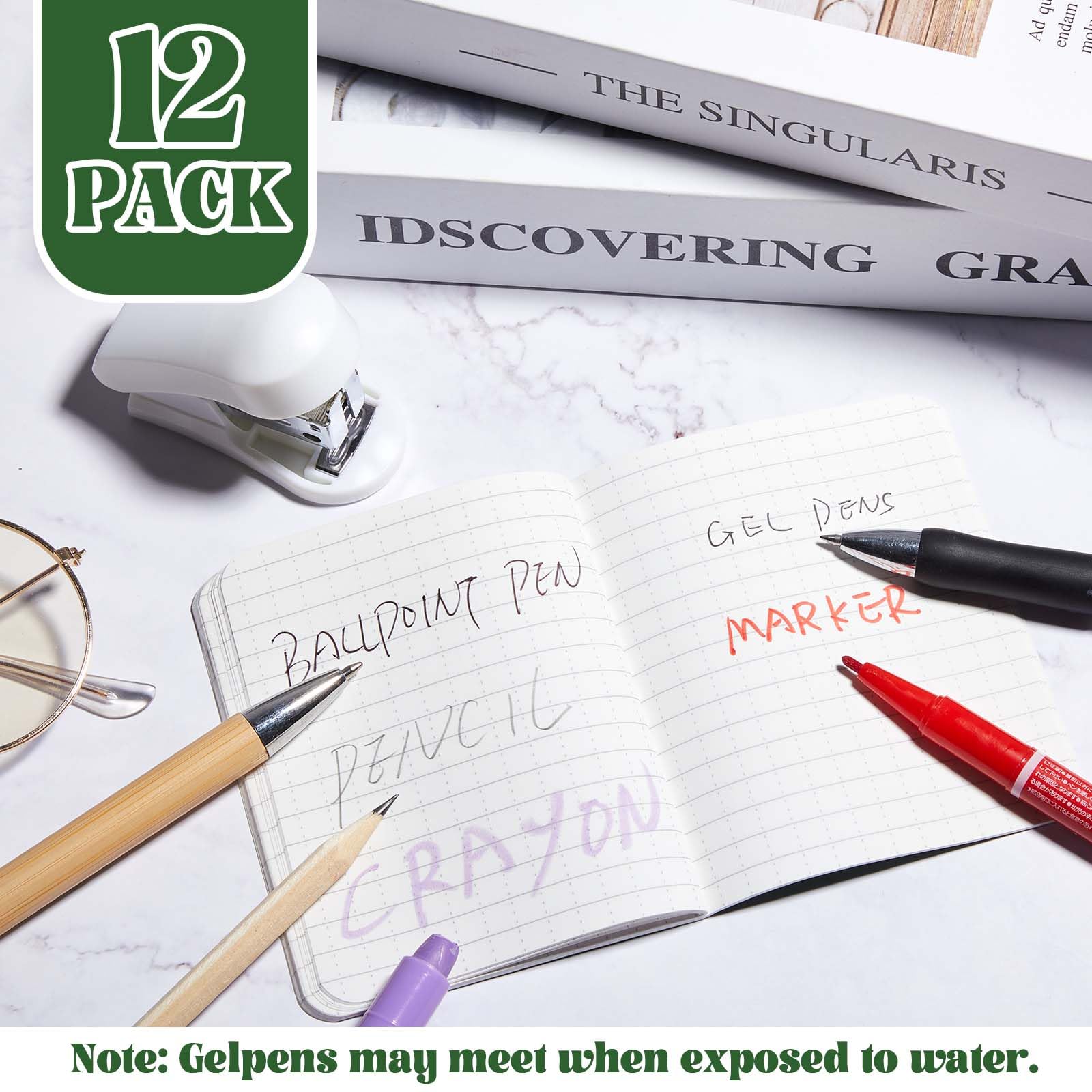 Qeeenar 12 Pcs Waterproof Pocket Notebook 3.2" x 4" Field Notebook Green All Weather Notepad Small Rain Waterproof Notepad for Memo Travel Outdoor Tactical Activities Write, 32 Sheet, 64 Page - Image 3