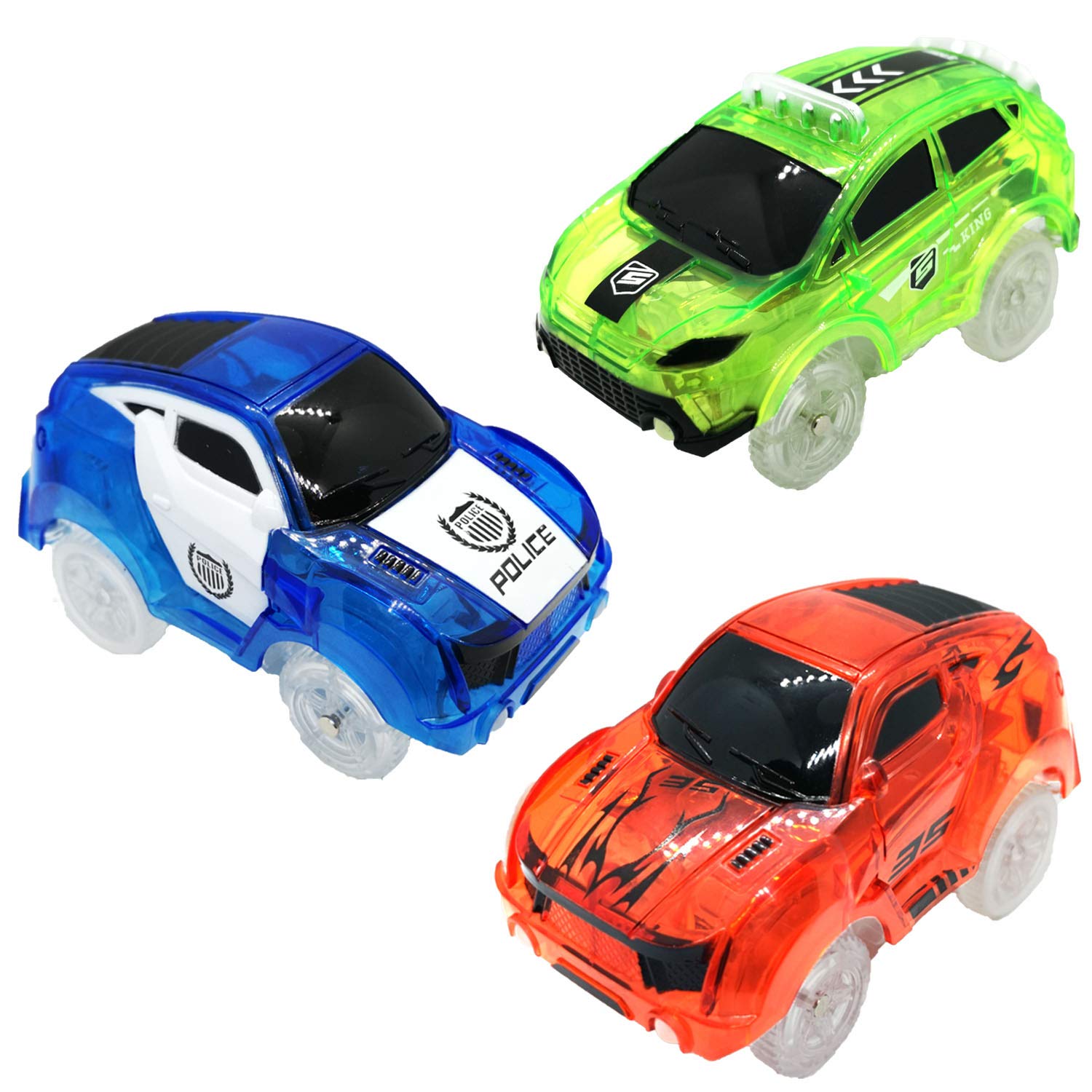 light up car race track