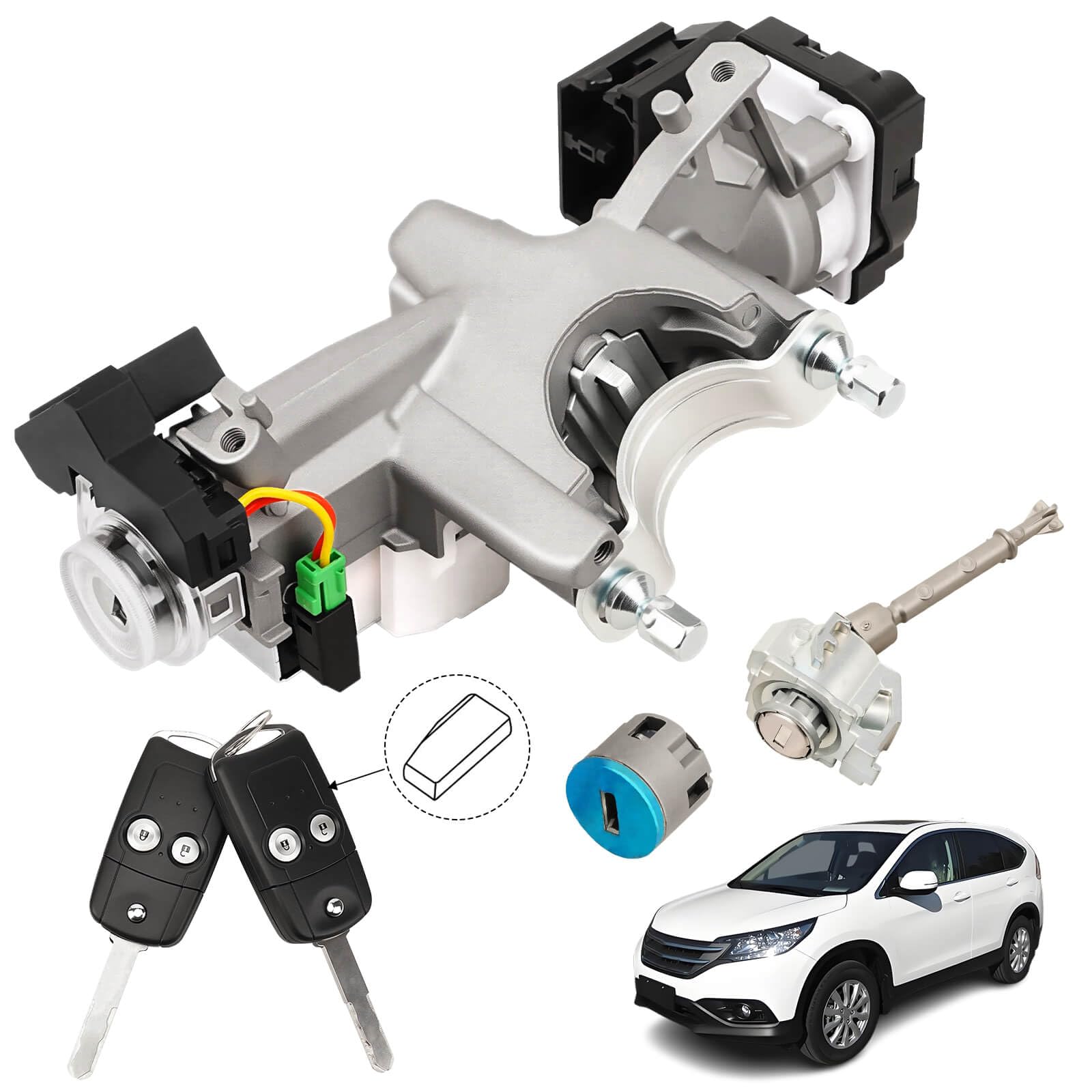 Photo 1 of RAMATA Ignition Switch Lock Cylinder with Key (with Unprogrammed Chip) Compatible with 2012 2013 2014 Honda CRV (Ignition Chip: 46,Frequency: 433mHz)