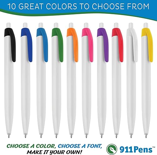 Miniatura 5 de (50 bolígrafos blancos) impresos en Estados Unidos, bolígrafo de tinta de escritura personalizado, impreso con tu logotipo y texto