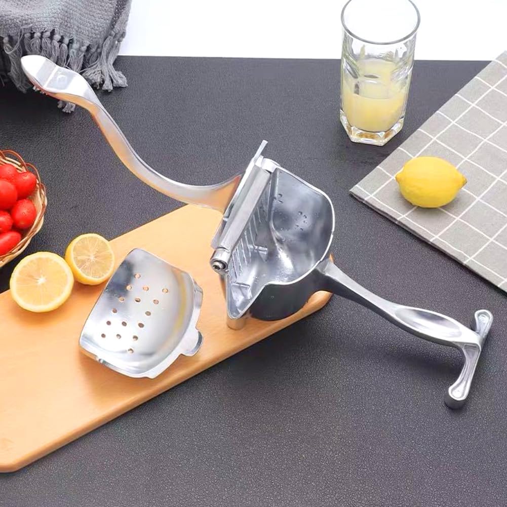Manual Juicer, Upgrade Aluminum Juice Squeezer Handheld for Effortless Juice Extraction, Hand Press Lemon Squeezer & Citrus Press Juicer for Lemon, Orange, Grape, Easy to Clean