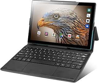 10.1 Inch Android 10 Tablet Laptops, PADGENE 4G Tablet with Keyboard, 4GB RAM 64GB ROM, 2.3GHz Deca-Core CPU, 1920P FHD Display, 5G Wi-Fi, Bluetooth 4.2, 13MP Rear Camera, 6000mAh Battery, Google Play