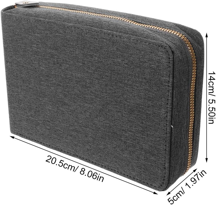 Holibanna Circular Knitting Needle Storage Bag - Multi-Slots & Zippered Round Needle Organizer for Crochet Sewing Accessories - Portable Fabric Case for Travel & Home Use 8.1x5.5x2Inch