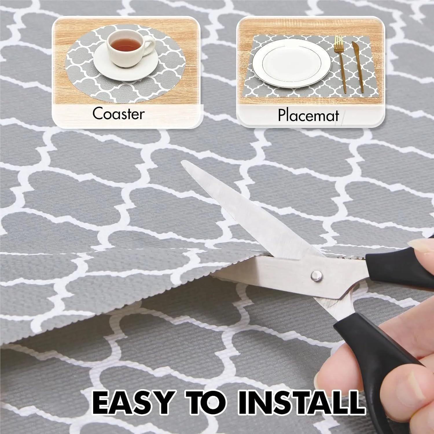 Shelf Liners 1pc Drawer and Shelf Liner for Kitchen Cabinet Non-Adhesive Non-Slip Waterproof Easy to Clean for Shelves Desks(17.7x196.8 inch)