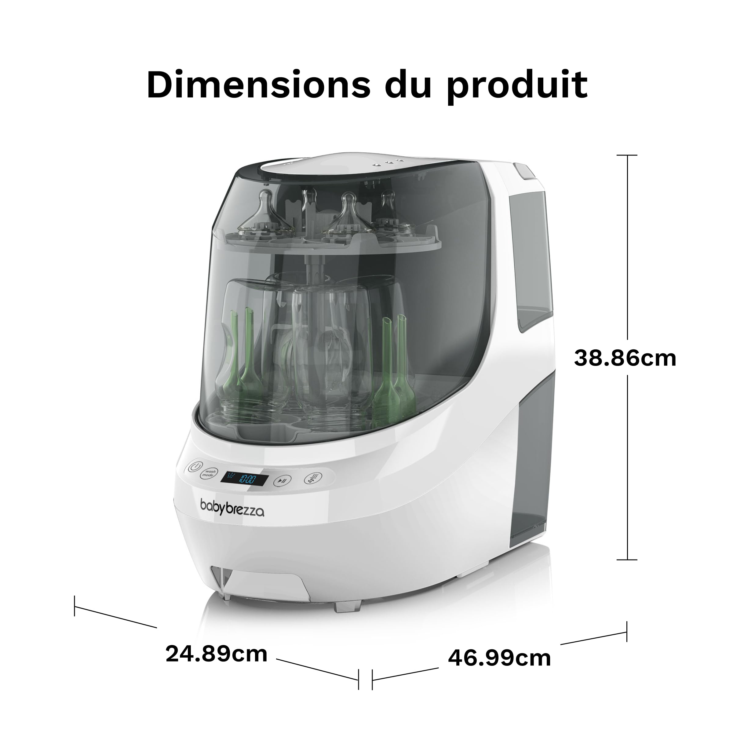 Baby Brezza - Bottle Washer Pro White Myjka do butelek - automatycznie myje, sterylizuje i suszy butelki i akcesoria do laktatora