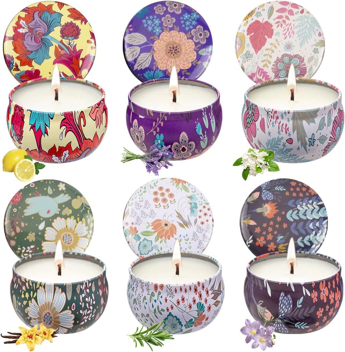 Scented Candles Gift Set for Women, Mom, Men, Dad, 6 Pack Aromatherapy Candles for Home Scented, Scented Candles with Fragrance, Gift for Birthday, Mother’s Day, Father’s Day, Christmas