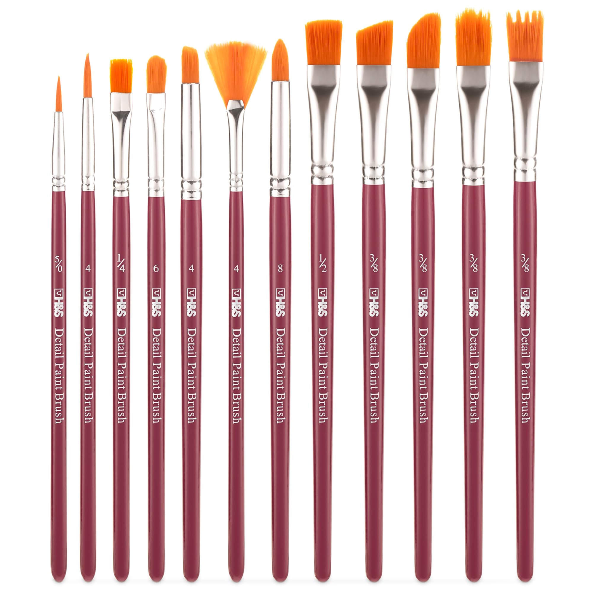 Set 12 Pennelli Professionali Per Pittura | Acrilico, Olio, Acquerello E Face Painting | Ideale Per Bambini E Adulti