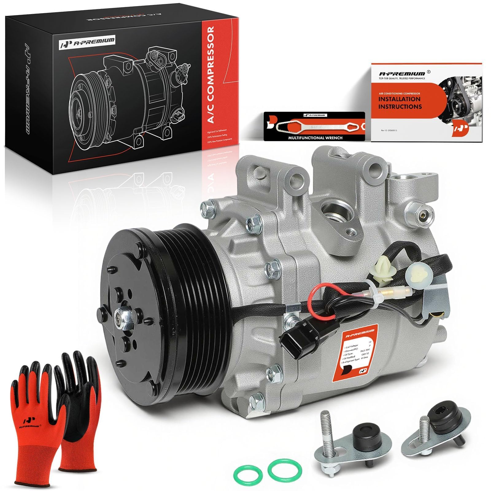 A-Premium Air Conditioner AC Compressor with Clutch