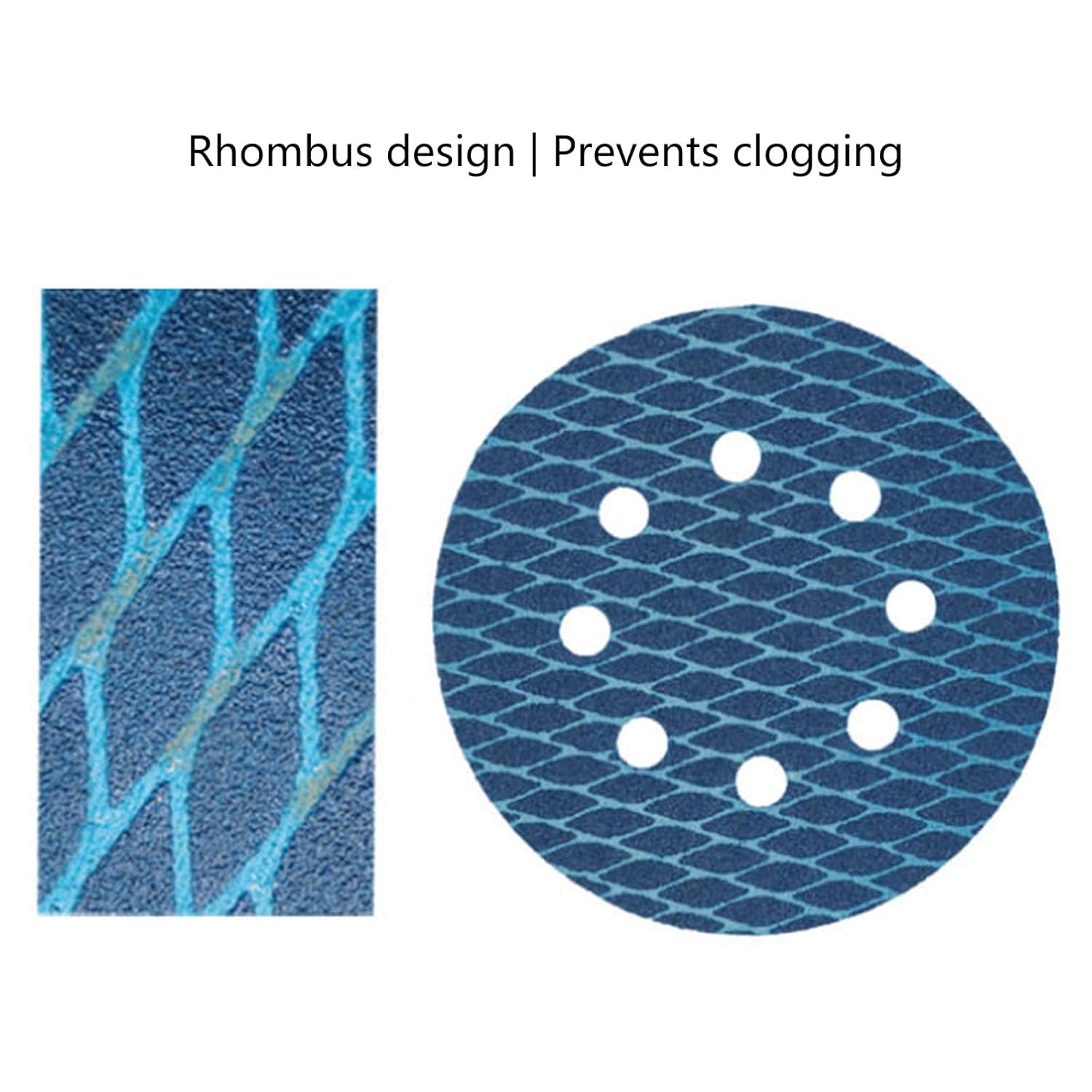 100Pcs Orbital Sander Sandpaper Blocking Rhombus Sanding Disc Replacement 5inch 8 Hole Sanding Disc Sand Paper Andpaper for Orbital Sander