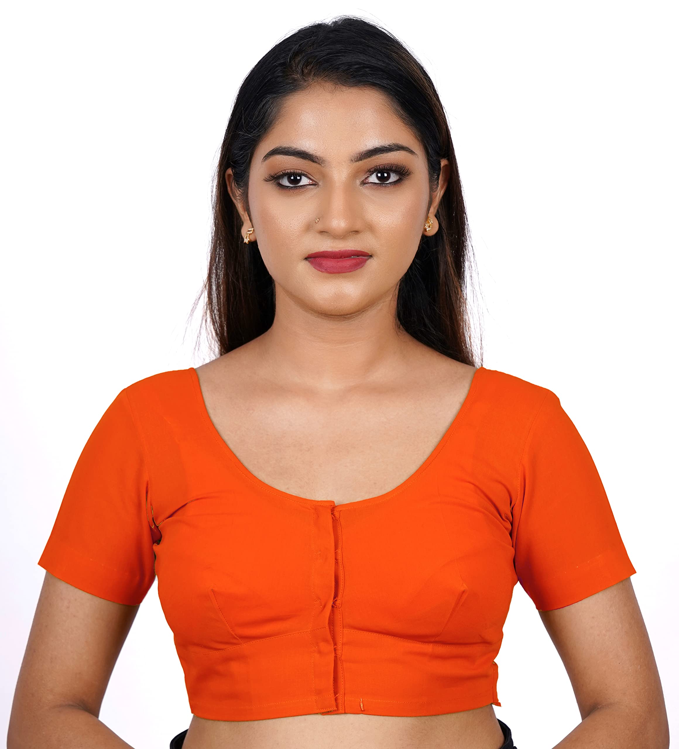 Buy Blouzy Readymade Women's 2by2 Cotton Stitched Saree Blouse