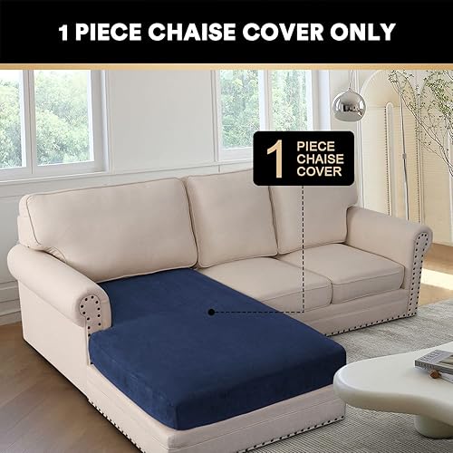 Miniatura 4 de ADPON Fundas de terciopelo para sofá modular, funda de cojín para sofá o sillón, en forma de L, funda separada para sofá seccional izquierdo o