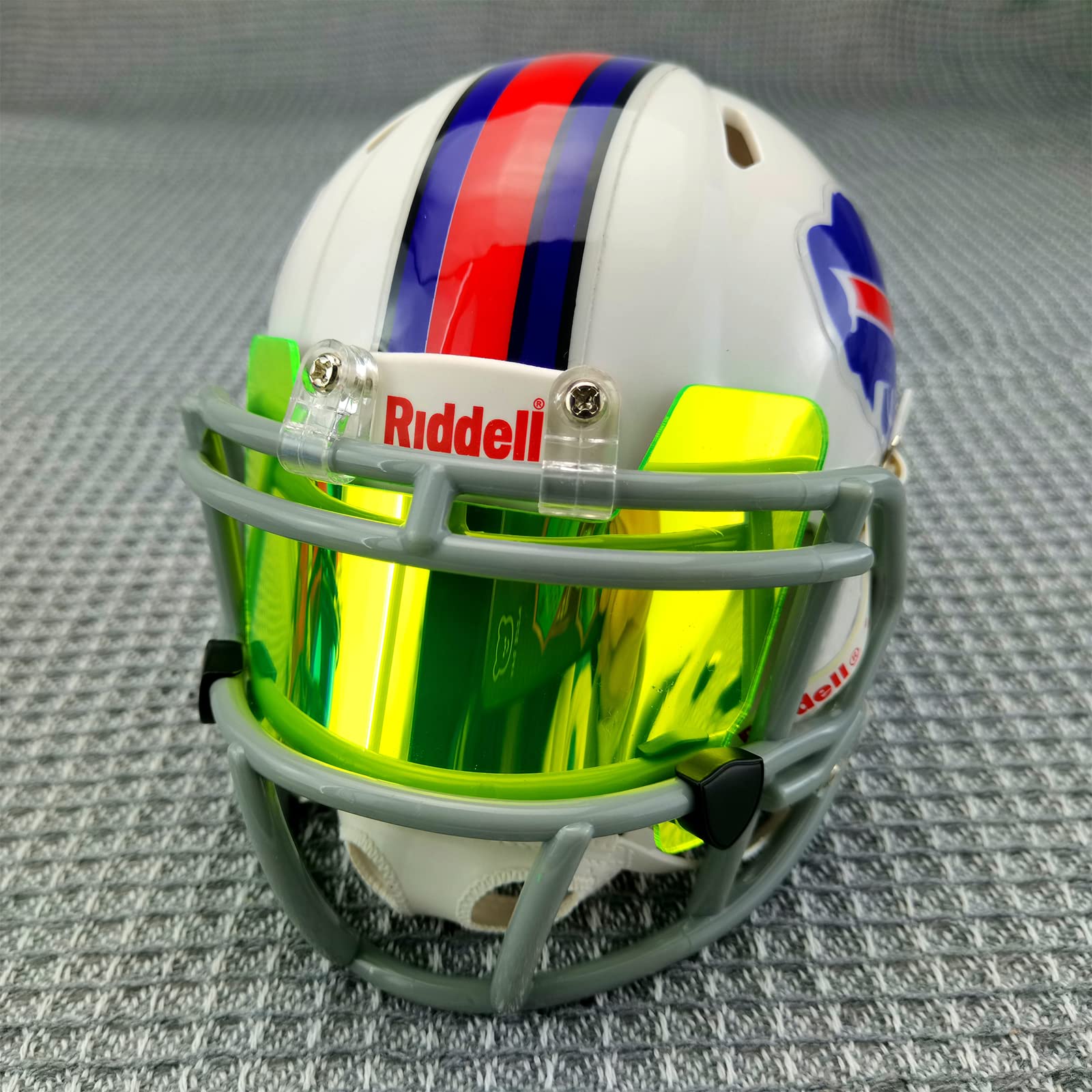 Mini visera de casco de fútbol transparente con clips, ajuste universal para coleccionistas y constructores (espejo verde tierno)