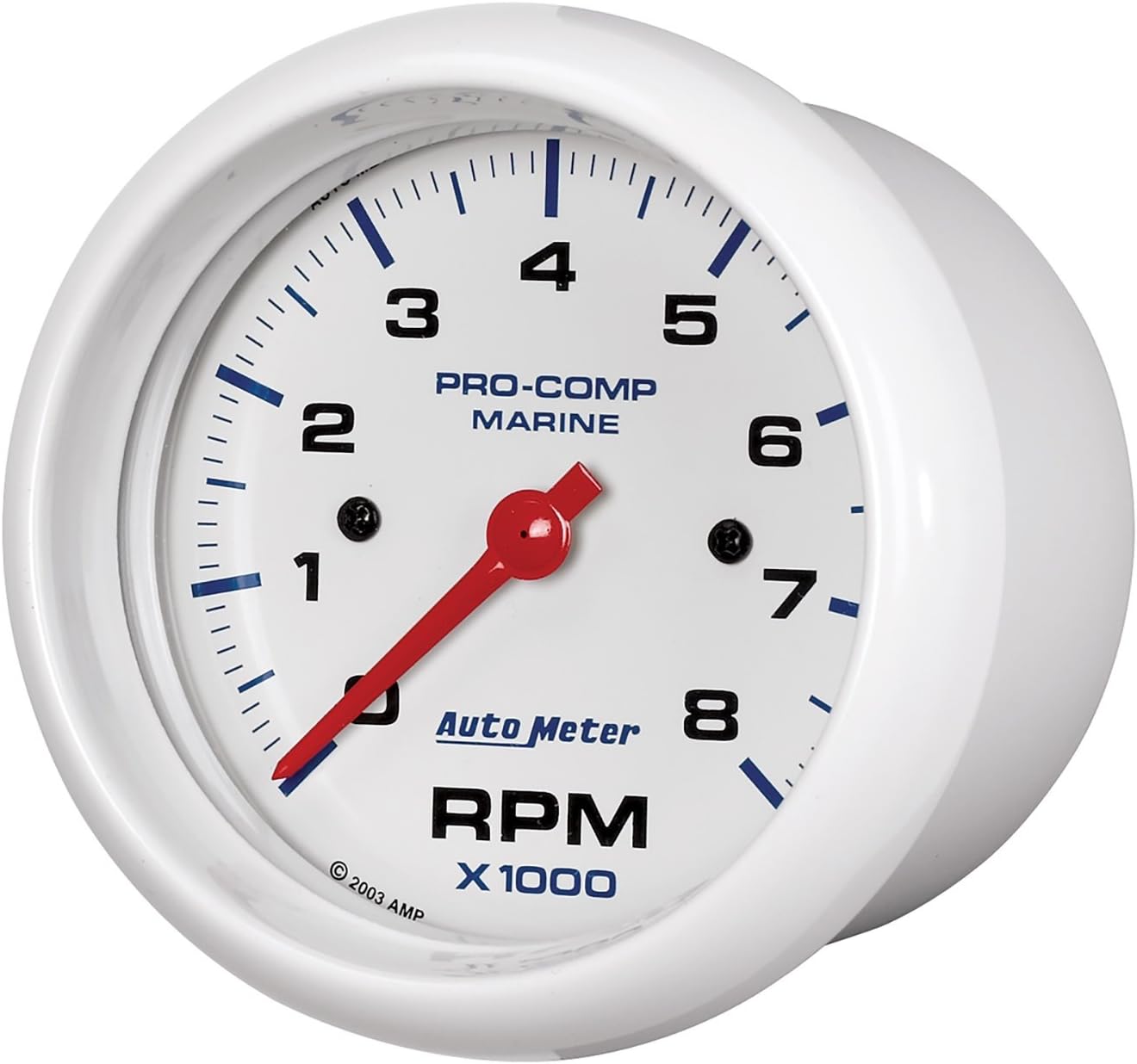 AUTO METER Gauge, Tachometer, 3 3/8", 8K RPM, Marine White (200779)