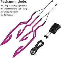 Vista 5 de 4 luces recargables para casco de motocicleta, casco de señal de conducción nocturna, calcomanía de luz EL, accesorios de tira de luz LED de 3 modos