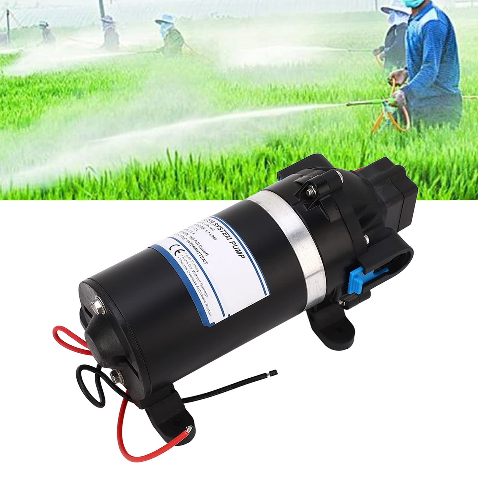 Jeanoko Wysokociśnieniowa Pompa Membranowa Cicha Praca Silnik Miedziany do Pompy Wspomagającej wodę 160 Psi do Jachtu Morskiego DC12V