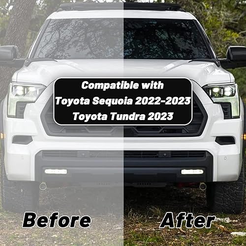 Miniatura 4 de Switchback - Cubierta de faros delanteros color blancoámbar, función LED, luz de circulación diurna, señal de giro ámbar secuencial compatible con